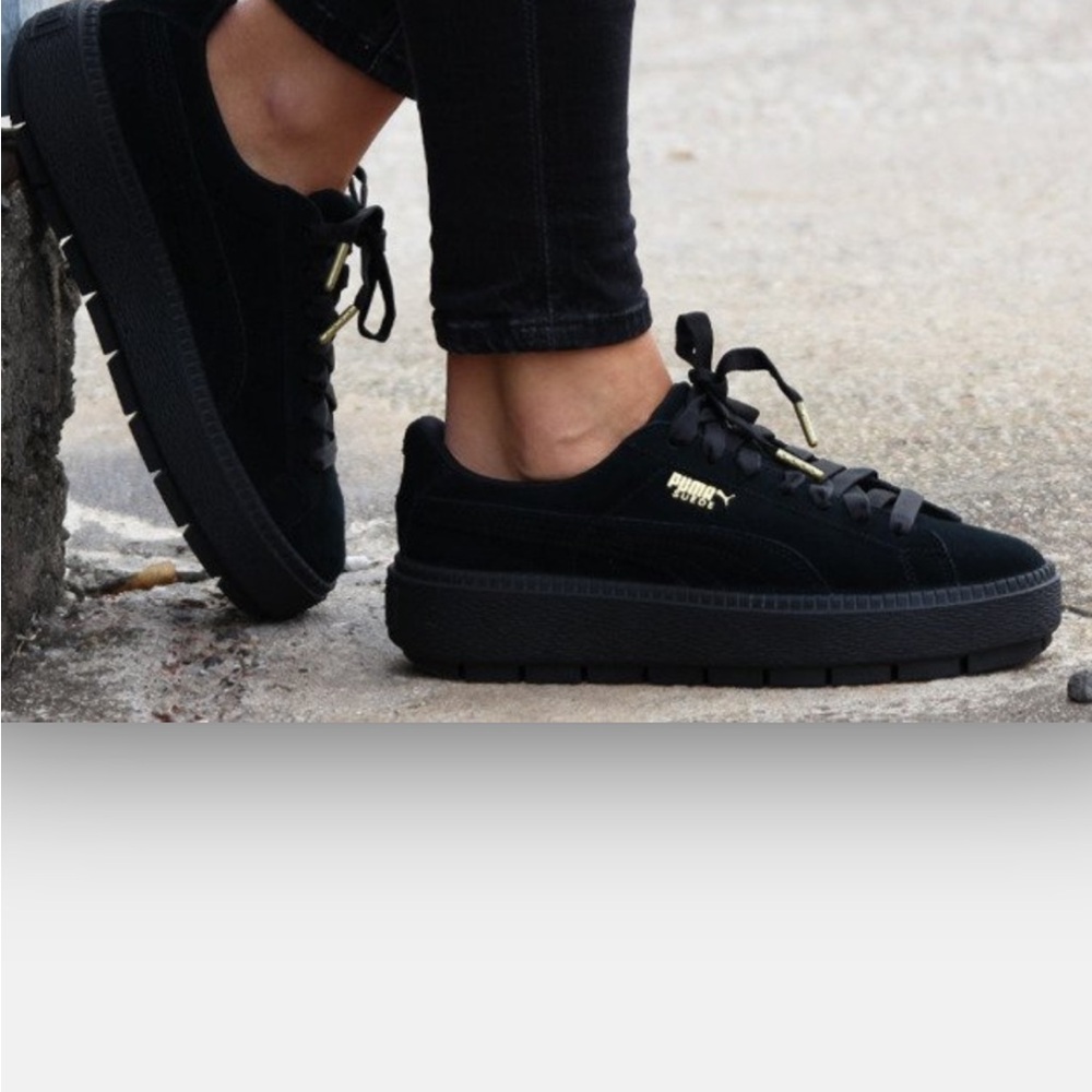 🍊Puma Classic Suede Black Gold Women’s Sneakers